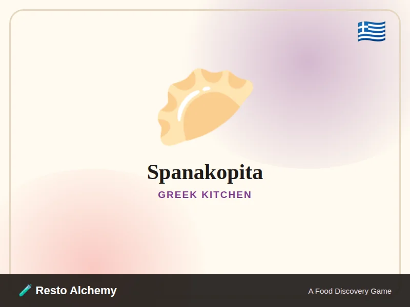 Spanakopita illustration from Resto Alchemy's Greek Kitchen