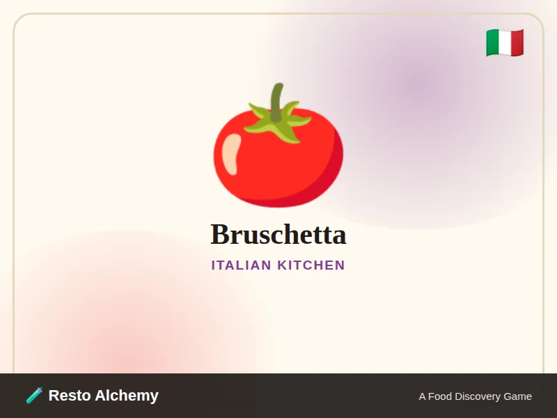 Bruschetta illustration from Resto Alchemy's Italian Kitchen