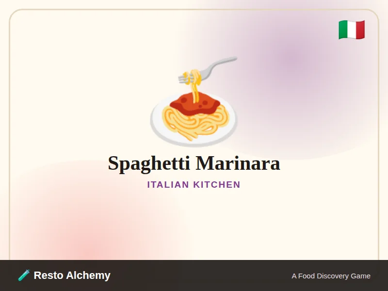 Spaghetti Marinara illustration from Resto Alchemy's Italian Kitchen