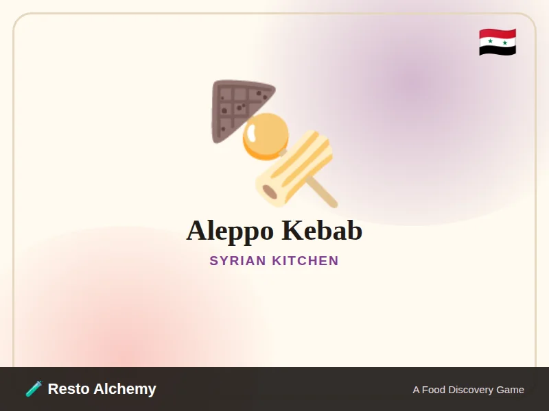 Aleppo Kebab illustration from Resto Alchemy's Syrian Kitchen